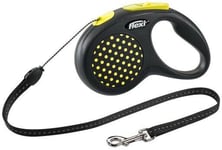 LAISSE ENROULEUR FLEXI DESIGN S CORDE JAUNE 5 METRES 12KG MAX