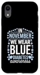 Coque pour iPhone XR En novembre, nous portons un ruban bleu de sensibilisation au diabète