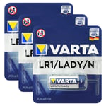 3 X VARTA Taille N / LR1 Piles 1.5V Alcaline Lady MN9100 AM5 E90 4001 LR01