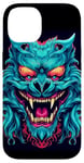 Coque pour iPhone 14 Dragon chinois bleu