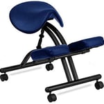 Chaise Ergonomique à Genoux, Tabouret de Chaise de Bureau genouillère Chaise de Bureau Genou Posture correcte Genouillère avec Selle Rangement Ergonomique 150 kg, Bleu