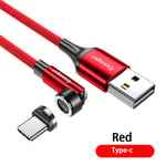 câble Micro usb/Type C 3a magnétique rotatif à 540 °,charge rapide,pour téléphone Iphone,Xiaomi - Type For Type-c Red-2M