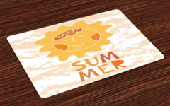 Summer Place Mats Set of 4 Sun on a Grunge Background