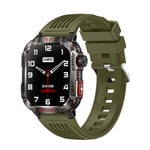 Misirun Smart Watch Miesten Led Taskulamppu Kompassi Korkeus Ilmanpaine 100+ Urheilutila Fitness Tracker Outdoor Military Smart Watch_Green