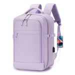 BAGZY Sac à Dos Sac 40x20x25 Ryanair Bagage Cabine Oxford Sac à Dos Port USB Avion Valise Cabine Sacoche Ordinateur Portable 15.6 Pouces d'affaires Loisirs Sac de Voyage (Violet)