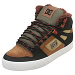 DC Shoes Pure High-top Wc Winter Mens Skate Trainers in Brown Green - 7 UK