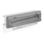 Relaxdays Wrap Dispenser & Cutter for Cling Film & Tin Foil, Window, Smooth Cutting, HWD: 5x37x8 cm, White, 10 x 38.5 x 9 cm