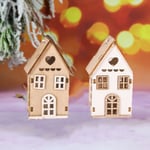 3Pcs Charming Christmas Wooden House Mini Christmas Decoration  Kids