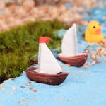 Sailing Boat Mini Miniature Figurine Garden Dollhouse Decor Micr 1pc