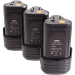 3x Batterie compatible avec Worx WX382.M2, WX521, WX382.M1, WX382.7, WX540.3, WX382.M, WX521.1, WX540 outil électrique (2000 mAh, Li-ion, 12 v) - Vhbw