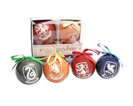 Ciao Lot de 4 boules de Noël à découper Harry Potter Hogwarts Houses (Ø8 cm), sous licence officielle Wizarding World, dans une boîte cadeau, multicolore