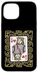 iPhone 15 King Of Hearts Doodle - Vintage Graphic Card Game Lover Case