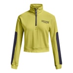 Under Armour Womenss UA Run Trail Crop Half Zip Top in Yellow - Size UK 8-10 (Womens)