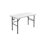 Table de réception pliante 122cm Blanc plateau pliable - 4 places