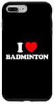 Coque pour iPhone 7 Plus/8 Plus I Love Badminton Filet de raquette pour fans de sport