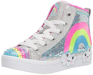 Skechers TWI-Lites 2.0 Rainbow Daydreams Basket, Bordure synthétique argentée Multicolore Arc-en-Ciel, 35 EU