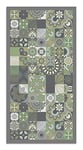 Panorama Tapis du Sol Vinyle Carreaux Ciments Cuisine Vert 120x170 cm - Tapis de Cuisine en PVC Linoléum Vinyle - Antidérapant Lavable Ignifuge - Tapis pour Cuisine Bureau Salon - Protection du Sol