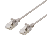 DELTACO – U/FTP Cat6a laitekaapeli, ohut, läpimitta 3,8mm, 1m, harmaa (UFTP-1020)