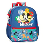 Disney Joumma Bags Mickey Peek a Boo School Backpack Polyester Multi Pockets and Compartments Wide Ergonomic Padded Shoulder Straps, blue, mickey backpack