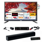 ANTARION TV LED 19" 48cm Smart Connect DVD Intégré + Barre de Son 30W