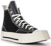 Converse A06435C Chuck 70 De Luxe Square Toe Platform Shoe Black UK 3 - 9