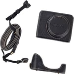 G7 X G7X II G7X III Étui vintage en cuir pour appareil photo reflex numérique Canon PowerShot G7X G7X Mark II G7X Mark III Étui de protection avec sangle, Noir