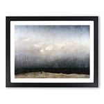 The Monk By The Sea By Caspar David Friedrich Classic Painting Framed Wall Art Print, Ready to Hang Picture for Living Room Bedroom Home Office Décor, Black A4 (34 x 25 cm)