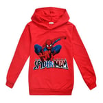 Spider-Man 3D-tryckt barnhoodie, långärmad tröja, röd red 160cm