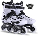 YDL Inline Skates for Adults Men and Women High Performance Adult Single Row Skates Professional White Speed Roller Skates for Children Beginner and Teen (Color : White-b, Size : 5.5UK)