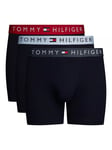 Tommy HIlfiger Original Logo Boxer Briefs, Pack of 3, Blue/Pri Red/ Denim