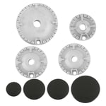 8 PCS Cooker Hat Set Oven Gas Hob Burner Crown Flame  Replacement Kit Fits8730