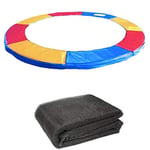 Greenbay Jardin Trampoline kit - Trois-Couleurs Jardin Trampoline kit - Vert Coussin De Protection Ressorts Couvre + Filet de sécurité pour 366cm Trampoline