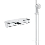 Robinet bain thermostatique avec tablette Grohtherm + Ensemble de douche Rainshower - Grohe