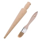 Westmark Set : 1 moule à gaufres + 1 pinceau à pâtisserie en bois marron clair Woody 300522E6