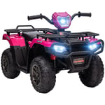 Kids Electric Quad Bike Childrens Ride On ATV LED Headlights Music 3 5 Yrs Pink