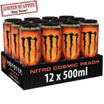 Monster Energy Drink NITRO COSMIC PEACH can 500ml (pack of 12) LIMITED QANTITY