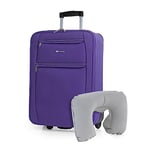 ITACA - Valise Cabine Avion - Bagages Cabine Résistant - Petite Valise Semi Rigide - Bagage Cabine - Valise Ultra Légère - Bagage Cabine en Matériau EVA, Violet