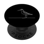 Line Art Oiseau et ornithologue Wilson'S Phalarope PopSockets PopGrip Interchangeable