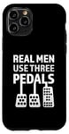 Coque pour iPhone 11 Pro Les vrais hommes utilisent trois pédales manuelles Stick Shift Funny Car Drive