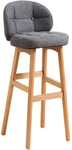 SBDLXY Tabourets de Chaise Haute, Tabouret de Bar, chaises de Salle à Manger en Lin Gris pour pub/Cuisine (Taille: 65 cm), avec Repose-Pieds -