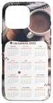 Coque pour iPhone 16 Pro Calendrier mensuel 2025 Date Nouvel An drôle femmes hommes