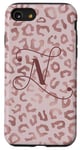 iPhone SE (2020) / 7 / 8 Letter N Initial Leopard Rose Pink Cheetah Monogram Case