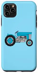 Coque pour iPhone 11 Pro Max Bleu Vintage Tracteur Fermier Agriculteur Papa Grand-Père