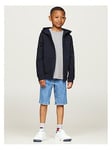 Tommy Hilfiger Kids Unisex Essential Zip Through Hoodie - Navy, Navy, Size 7 Years