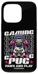 iPhone 13 Pro Gaming Pug Video Game Dog Graphic For Men Boys Women Kids Case