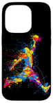 Coque pour iPhone 14 Pro Splash d'action coloré pour les amateurs de basket-ball