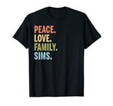 Sims Last Name Peace Love Family Matching T-Shirt