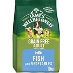 James Wellbeloved Grain Free Adult Fish and Vegetables 10 kg Bag, Hypoallergenic Dry Dog Food