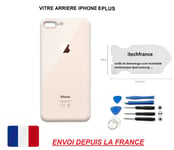 Vitre Arrière Compatible Iphone 8 Plus Or 5.5 Qualité Origine En Verre, Coque Cache Batterie Double Face Adhésifs Et Kit Outils, Outil De Démontage