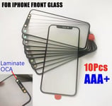 10x OCA Front Glass Screen For iPhone X / XS Replacement Touch Pack Repair